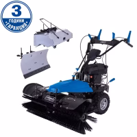 Бензинова метачна машина Scheppach SC2200PE – 4,9 к.с., работна ширина 100 см, със събирателен контейнер 50 л и снегоринно гребло